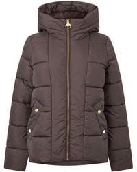 Barbour - Short Hooded Quilted Puffer Jacket - Lyst