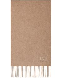 Max Mara - Logo Embroidered Fringed Edge Scarf - Lyst