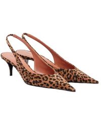 AMINA MUADDI - Leopard-Print Suede Slingback Pumps - Lyst