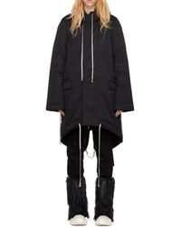 Rick Owens - Drawstring-Hooded Parka Coat - Lyst