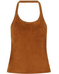 Stouls - Open-Back Suede Halterneck Tank - Lyst