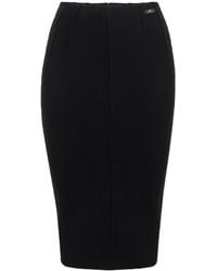 Elisabetta Franchi - Logo Patch Midi Skirt - Lyst
