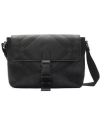 Burberry - Small Embossed Check Buckled Messenger Bag​ - Lyst