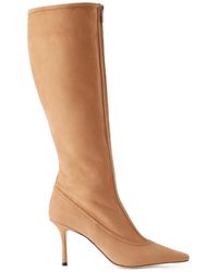 Jimmy Choo - Paneled Suede Knee-High Boots - Lyst