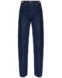 Versace - Logo-Patch Straight Leg Jeans - Lyst