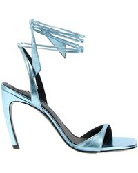 The Attico - Ora Laminated Square Toe Sandals - Lyst