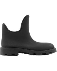 Burberry - Textured-Finish Round-Toe Slip-On Boots - Lyst