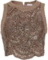 Brunello Cucinelli - Knitted Vest Top - Lyst