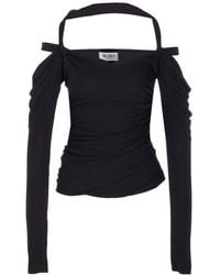 The Attico - The Halterneck Ruched Top - Lyst
