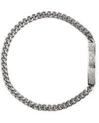 Burberry - Engraved Check Chain Bracelet - Lyst