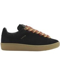 Lanvin - Lite Curb Suede Sneakers - Lyst