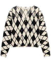 Blumarine - Sequin-Embellished Argyle Sweater - Lyst