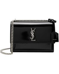 Saint Laurent - Glossy Leather Shoulder Bag - Lyst