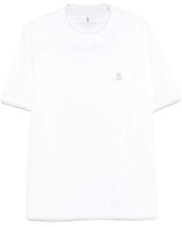 Brunello Cucinelli - Logo Embroidered Layered T-Shirt - Lyst