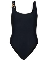 Moschino - Logo Engraved One-Piece Swimsuit - Lyst