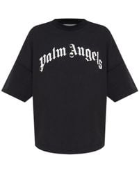 Palm Angels - Curved Logo Over Tee - Lyst