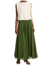 Vince - Crinkled Plisse Cotton-Blend Maxi Skirt - Lyst