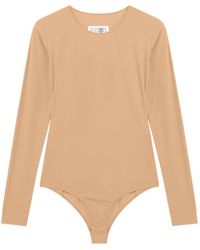 MM6 by Maison Margiela - Long-Sleeved Crewneck Bodysuit - Lyst