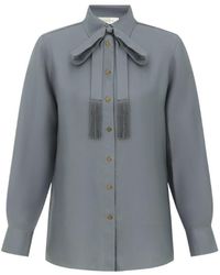 Zimmermann - Pussy-Bow-Collar Shirt - Lyst