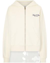 Sporty & Rich - Embroidered Cotton-Fleece Hoodie - Lyst