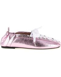Ganni - Lace-Up Ballerinas - Lyst
