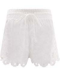 FARM Rio - Eyelet-Embroidered Scalloped-Hem Shorts - Lyst