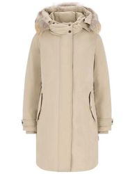 Woolrich - Long Sleeved Hooded Coat - Lyst