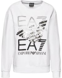 EA7 - Round Collar Logo Sweater - Lyst