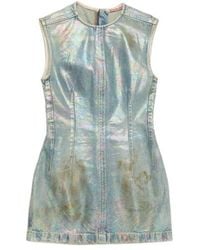 Acne Studios - Coated Mini Denim Dress - Lyst