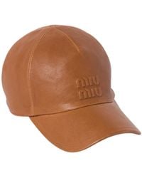 Miu Miu - Logo-Debossed Curved Peak Baseball Cap - Lyst