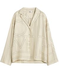 TOTEME - Totême Monogram-Print Satin Shirt - Lyst
