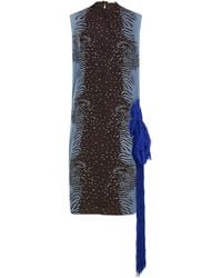 Ferragamo - Silk Dress With Flower Detail - Lyst