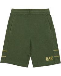 EA7 - Elastic Waist Shorts - Lyst