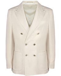 Eleventy - Double-Breasted Peaked-Lapel Blazer - Lyst