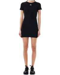 Marine Serre - Logo Embroidered Crewneck T-Shirt Dress - Lyst