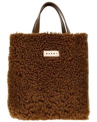 Marni - Logo-Patch Open Top Tote Bag - Lyst