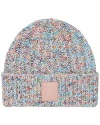 Loewe - Logo Patch Knitted Beanie - Lyst