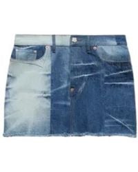 KENZO - Patchwork Short Denim Skirt - Lyst
