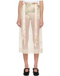 Simone Rocha - Sheer Bow Ribbon Pencil Midi Skirt - Lyst