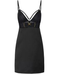 Elisabetta Franchi - Duchess Satin Elastic Strap Mini Dress - Lyst