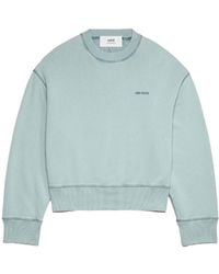 Ami Paris - Embroidered-Logo Cotton Sweatshirt - Lyst