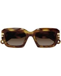 Chloé - Chloé Eyewear Rectangle Frame Sunglasses - Lyst