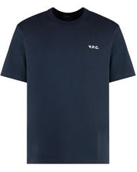 A.P.C. - Flocked Logo Crewneck T-Shirt - Lyst