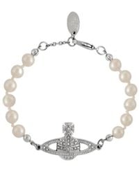 Vivienne Westwood - Orb Plaque Pearl Bracelet - Lyst