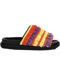 Marni - Multicoloured Fringe Slide Sandal - Lyst