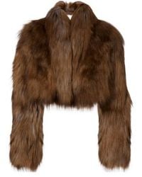 Blumarine - Cropped Shearling Jacket - Lyst