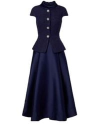 Self-Portrait - Bouclé Taffeta Midi Dress - Lyst