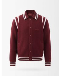 Gucci - Logo Embroidered Knit Cardigan - Lyst