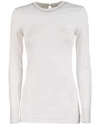 Brunello Cucinelli - Monili Chain Detailed Crewneck Top - Lyst