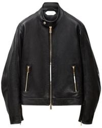 Versace - Buckle-Detail Leather Jacket - Lyst
